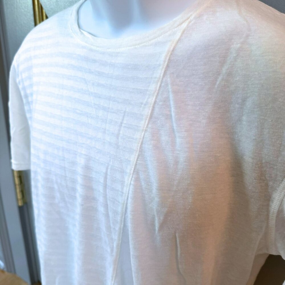 NWT Diktat White Stripe Panel T-Shirt